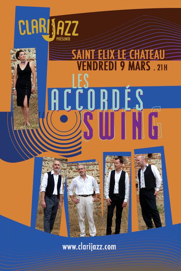 Prochain concert Les Accordés Swing à Saint Elix le Chateau le 9 mars 2018